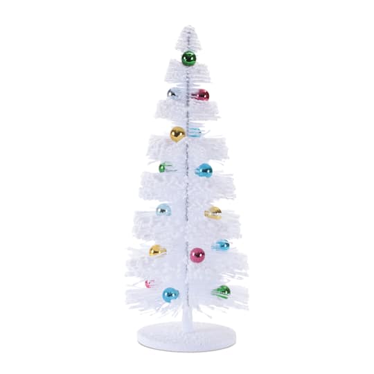 Melrose White Mini Christmas Tree Ornaments Set